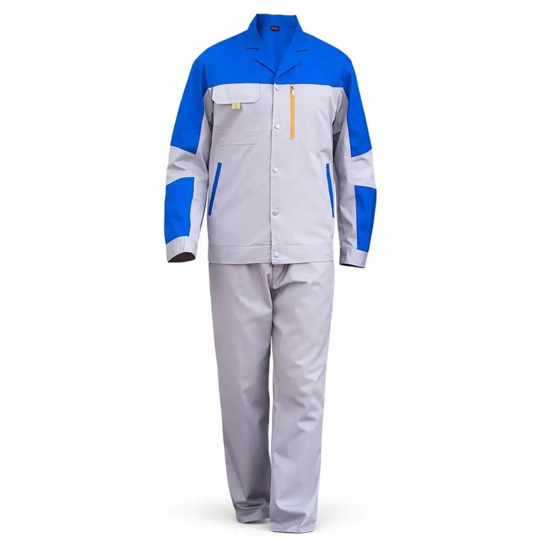 Ensemble veste + pantalon gris / bleu