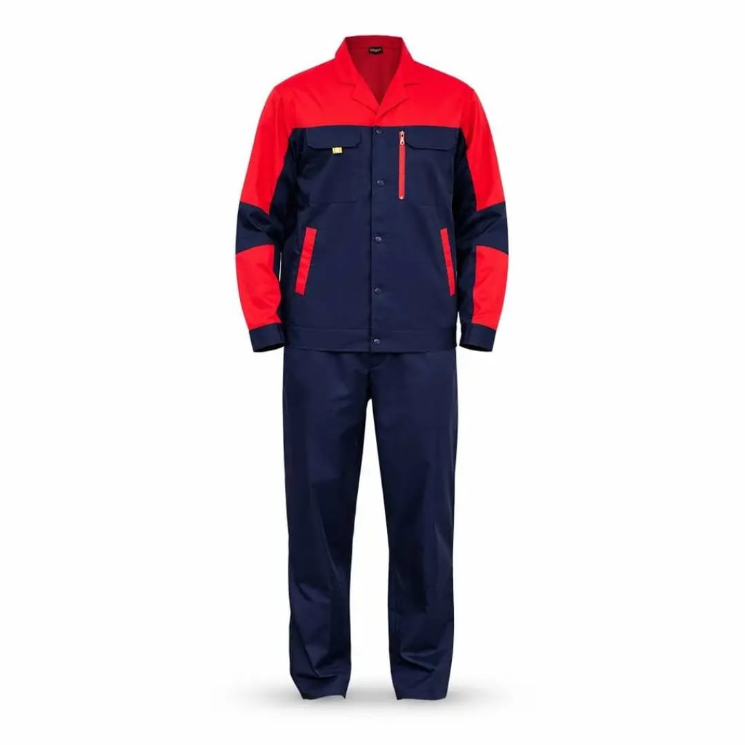 Ensemble veste + pantalon marine / rouge